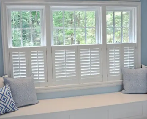 White wooden shutters