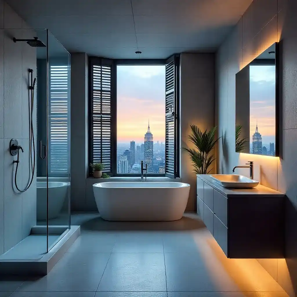 bathroom window shutters